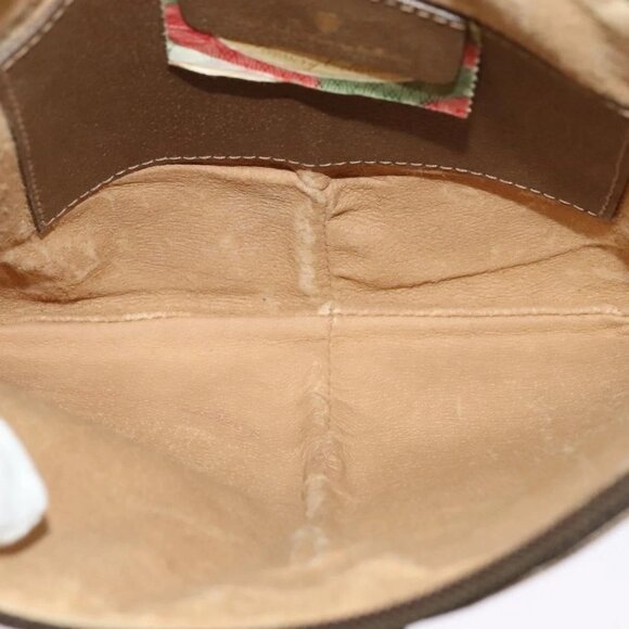 GUCCI GG Supreme Web Sherry Line Shoulder Bag PVC Beige 98 02 047 Auth BA4583 - Picture 13 of 16